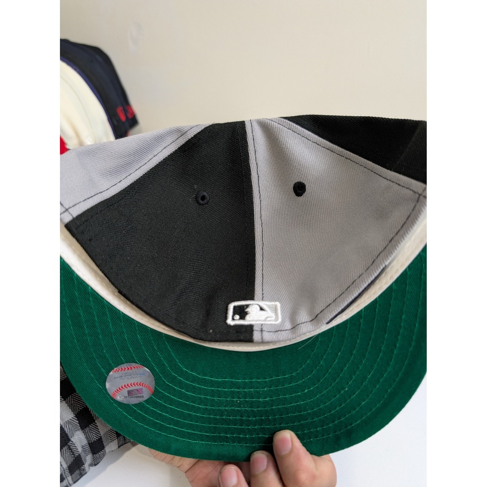 New Era 59FIFTY Chicago White Sox Hat Mens 7 3/8 Black Grey Split Panel - Picture 2 of 6